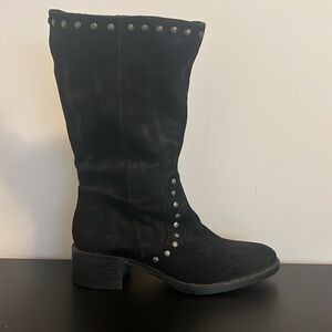 Vera Wang Lavander Suede Zip-Up Studded Boot